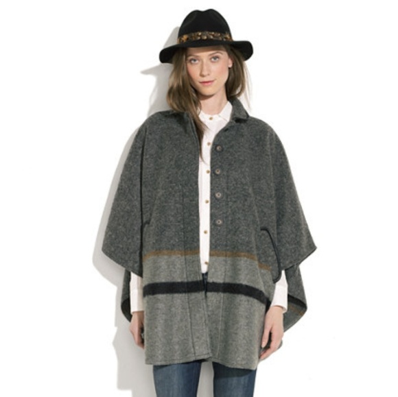 Madewell Hi-Line Trailrider Colorblock Wool Poncho - Picture 1 of 8